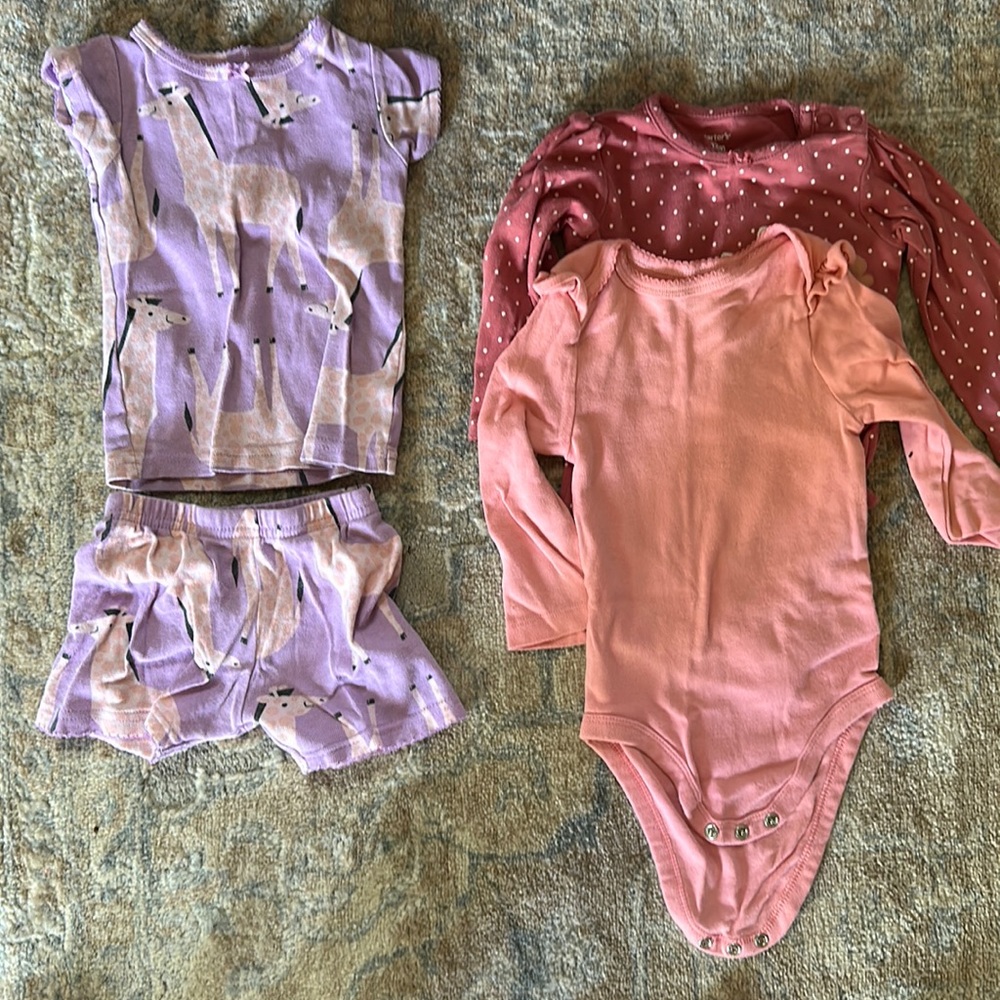 SOLD **1 PJ set and 2 long sleeves- 12 months